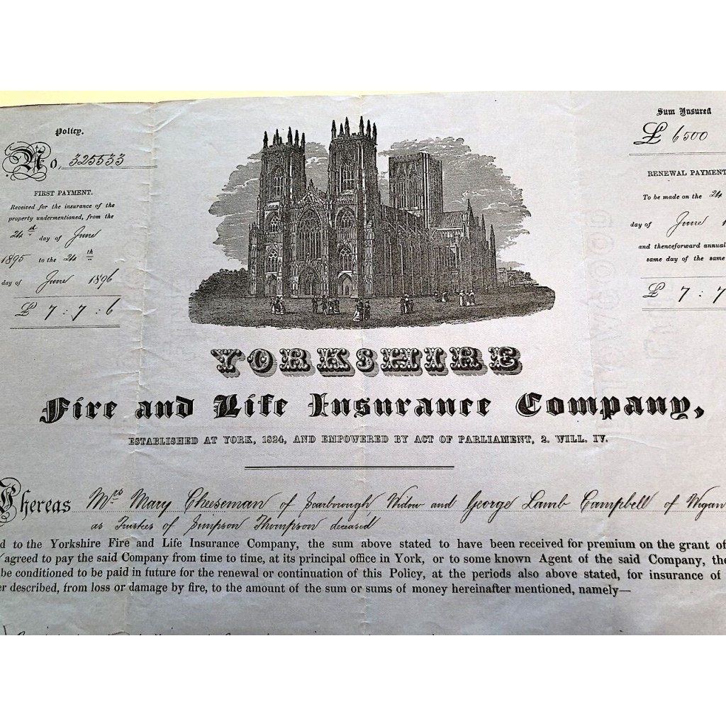 1895 - YORKSHIRE FIRE AND LIFE INSURANCE COMPANY