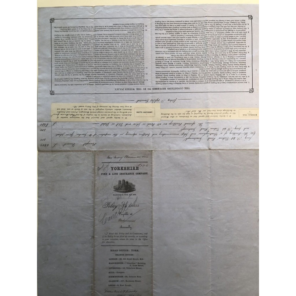 1895 - YORKSHIRE FIRE AND LIFE INSURANCE COMPANY