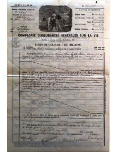 1908 - COMPAGNIE D'ASSURANCES GÉNÉRALES SUR LA VIE