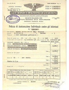 1948 - LE ASSICURAZIONI D'ITALIA - POLIZZA DI ASS. INDIV....