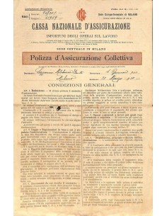 1909 - CASSA NAZIONALE D'ASSICURAZIONE - POLIZZA...