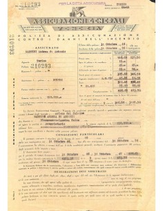 1946 - ASSICURAZIONI GENERALI - VENEZIA - POLIZZA DI ASS....