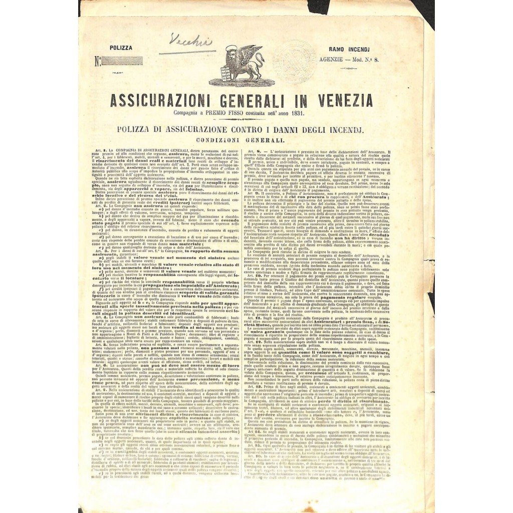 1900 - ASSICURAZIONI GENERALI IN VENEZIA -...