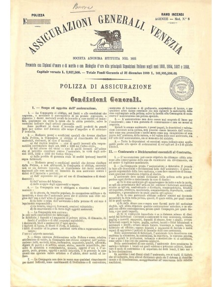 ASSICURAZIONI GENERALI. VENEZIA - POLIZZA DI ASSICURAZIONE