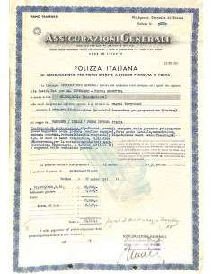 1951 -  ASSICURAZIONI GENERALI - POLIZZA ITALIANA DI ASS....