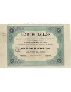 LANIFICIO ITALIANO SOC. ANON. - UNA AZIONE GENOVA 1889