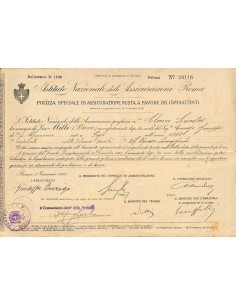 1918 - ISTITUTO NAZIONALE DELLE ASSICURAZIONI - ROMA -...