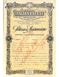 1933 - THE ITALIAN EXCESS INSURANCE COMPANY - POLIZZA DI...
