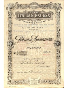 1922 - THE ITALIAN EXCESS INSURANCE COMPANY - POLIZZA DI...