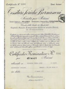 TESSITURA SERICHE BERNASCONI - 10 AZIONI MILANO 1955