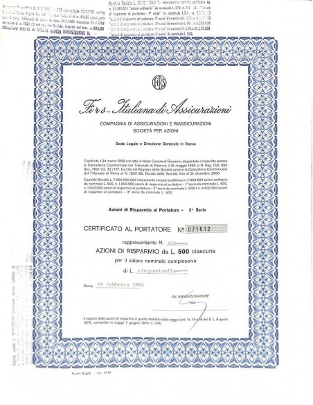 1984 - FIRS - ITALIANA DI ASSICURAZIONI