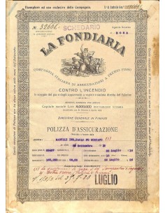 1915 - LA FONDIARIA - COMP. ITAL. DI ASSIC. A PREMIO...