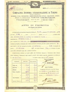 1928 - COMPAGNIA ANONIMA D'ASSICURAZIONE DI TORINO - ATTO...