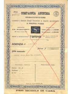 1912 - COMPAGNIA ANONIMA D'ASSICURAZIONE CONTRO I DANNI...